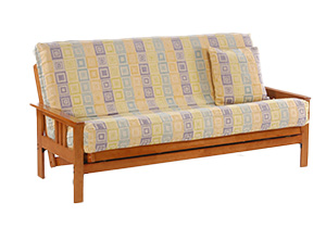 The Monterey Futon Sofa Sleeper- Honey Oak