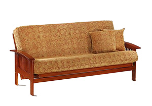 The Ruskin Futon Sofa Sleeper - Cherry